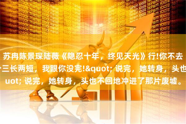 苏冉陈景琛陆薇《隐忍十年，终见天光》行!你不去，我去!姐夫要是有个三长两短，我跟你没完!" 说完，她转身，头也不回地冲进了那片废墟。